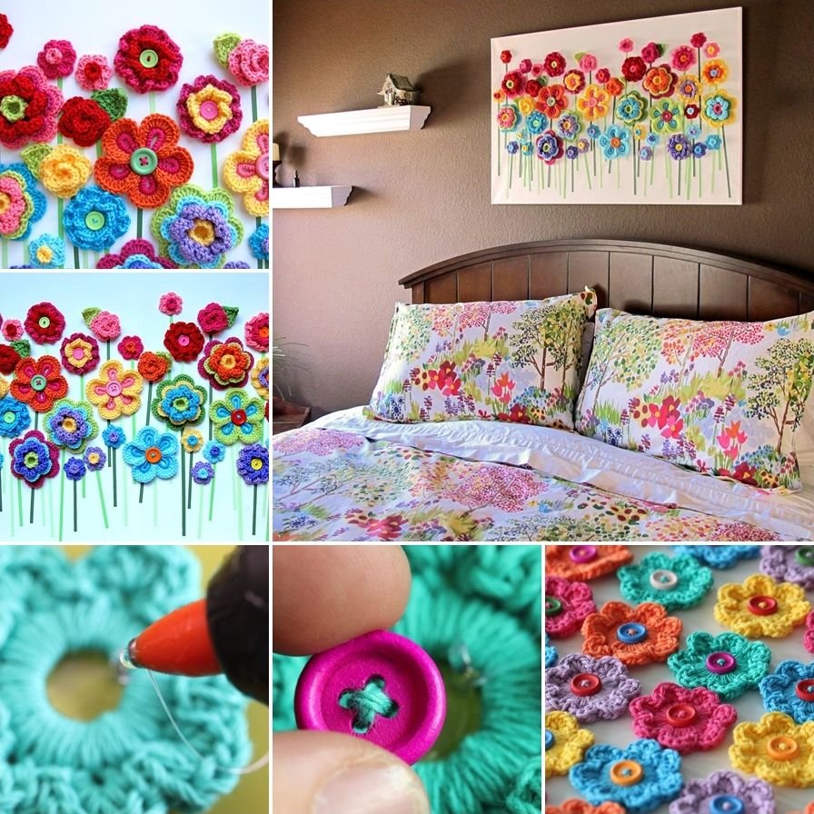 Вязаное панно на стену