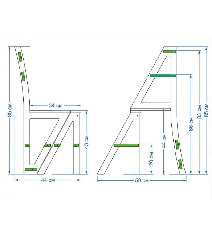 Стул-лестница трансформер деревянный