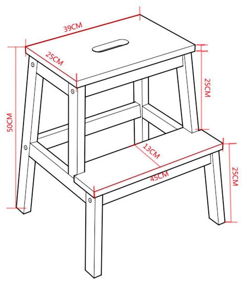 Табурет-лестница БЕКВЭМ чертежи