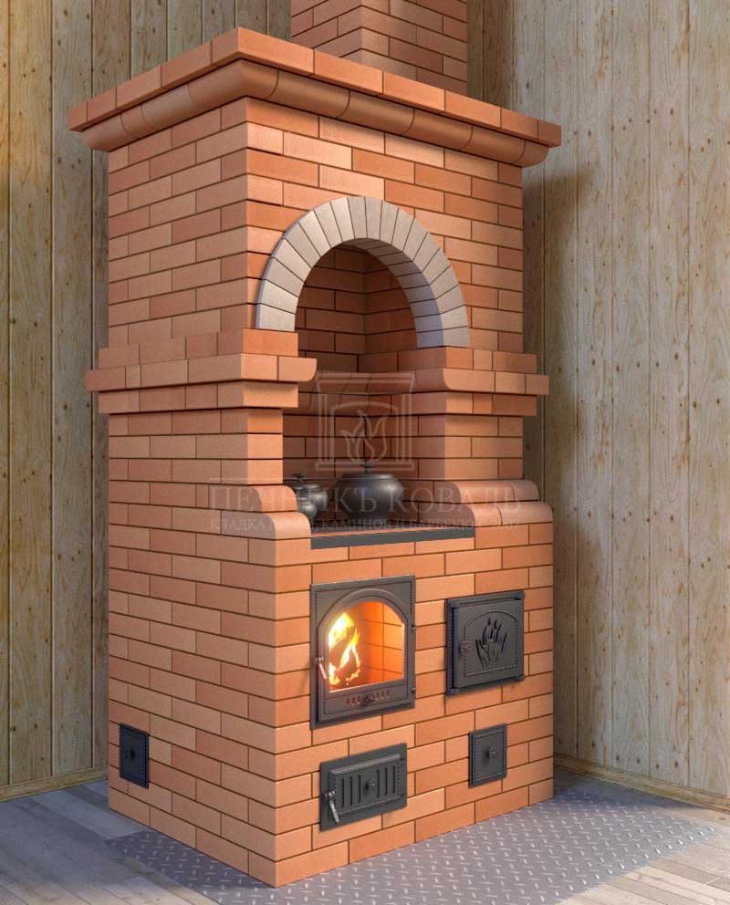 Печь отопительная кирпича шведка