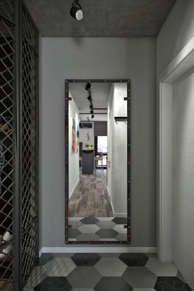 Зеркало лофт из слэба