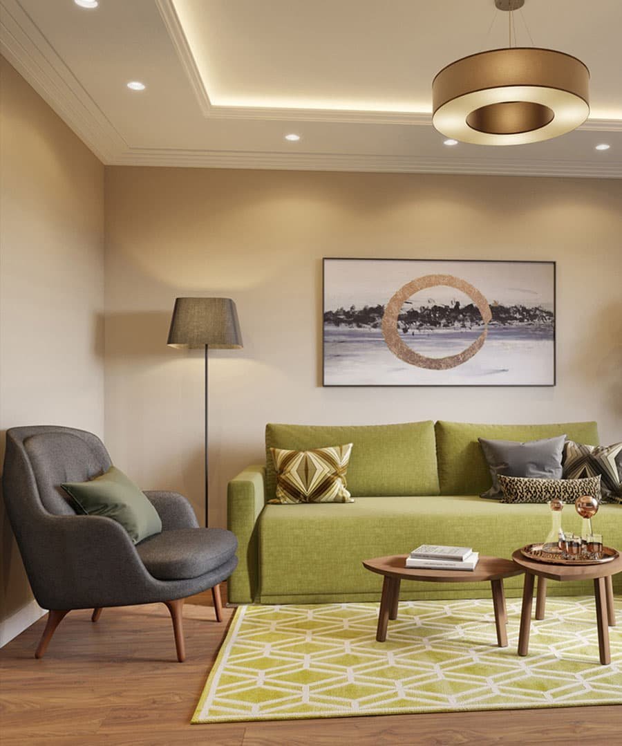 Точечное освещение в гостиной