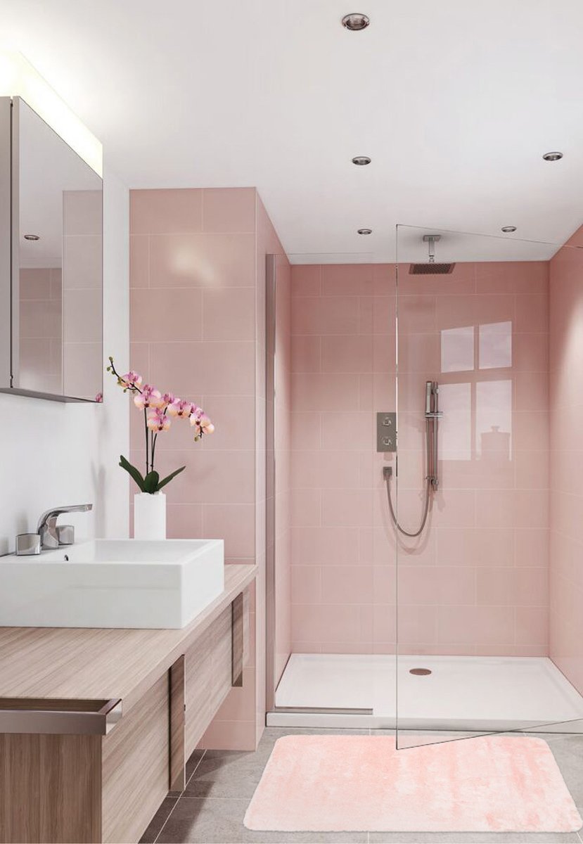 Ванная в розовых тонах