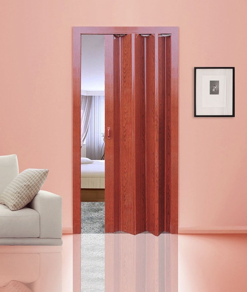 Дверь ПВХ стиль 84x205 см, цвет вишня