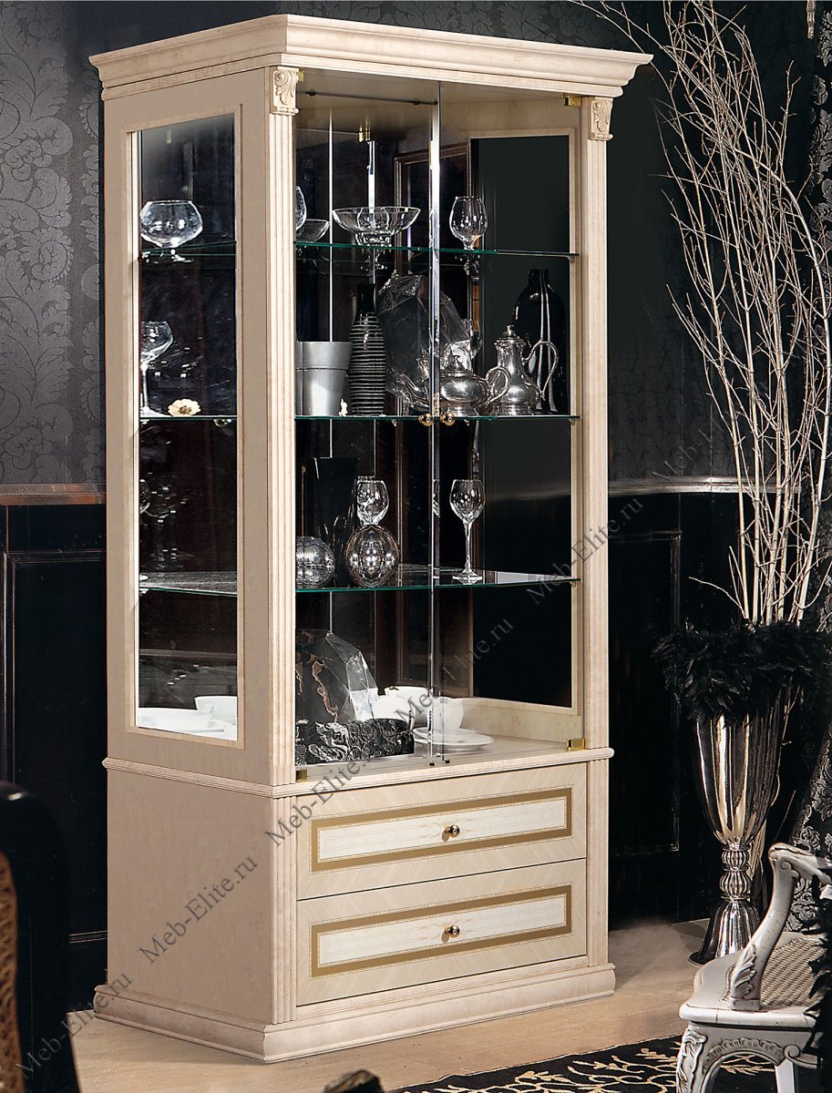 Изабелла гарнитур гостиная витрина 2х дверная