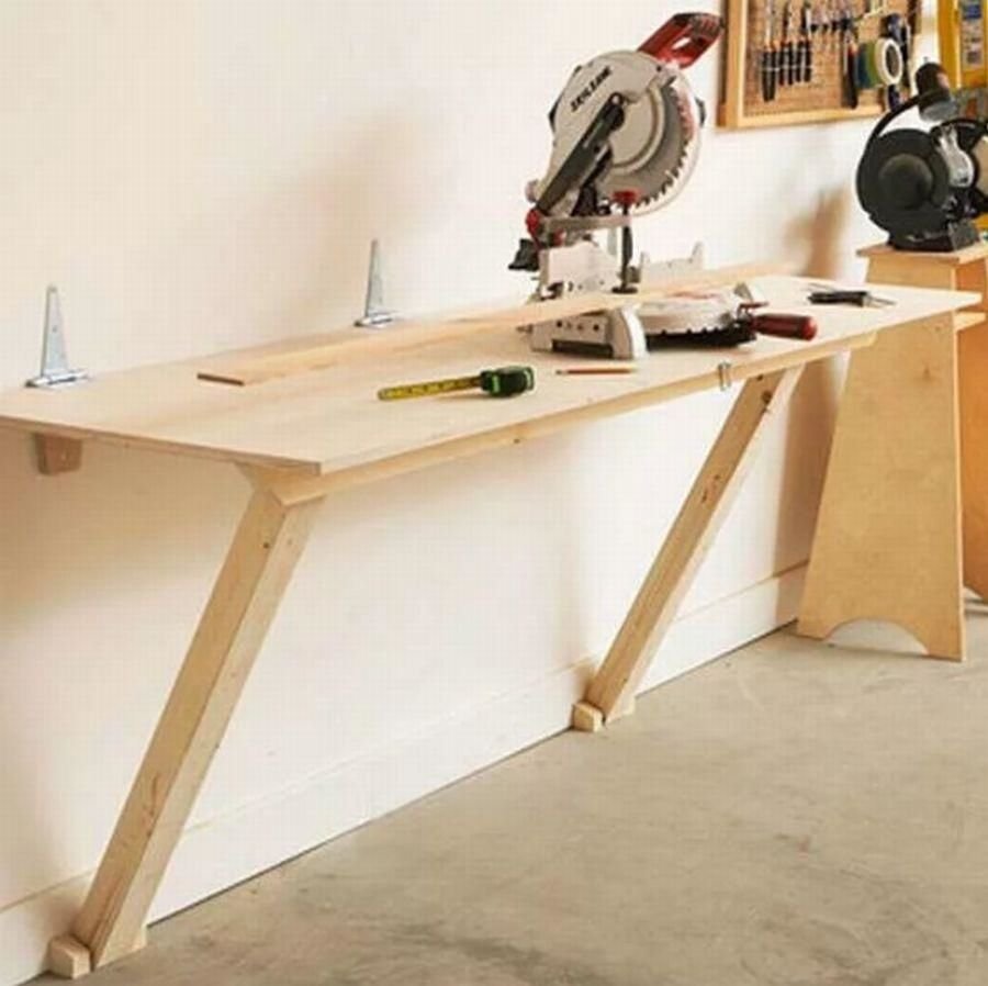 Складной пристенный верстак