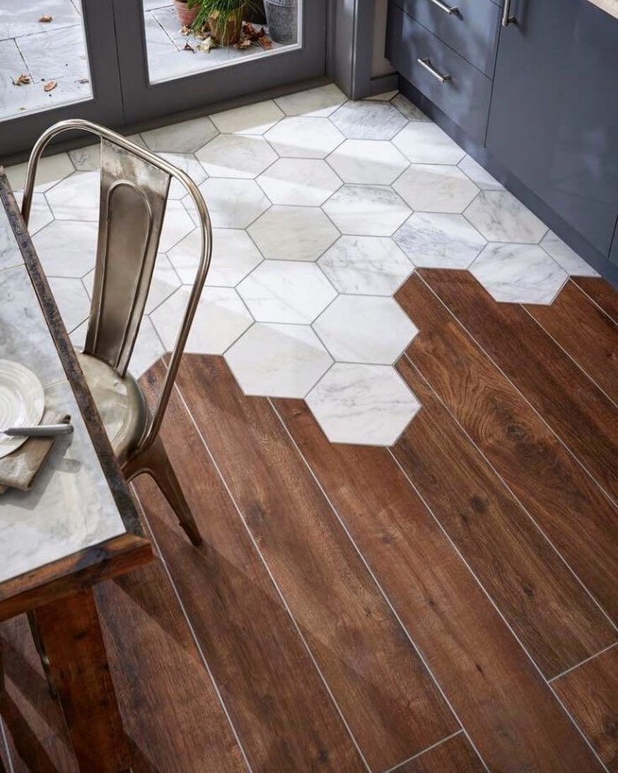 Сочетание плитки и ламината