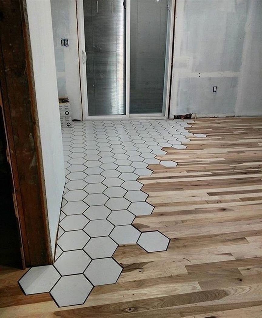 Комбинированный пол из плитки