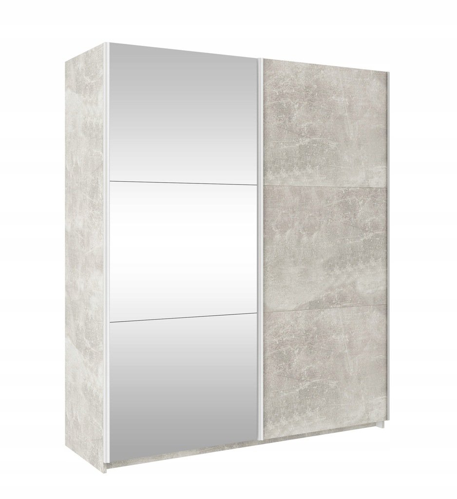 Шкаф купе бетон Пайн белый