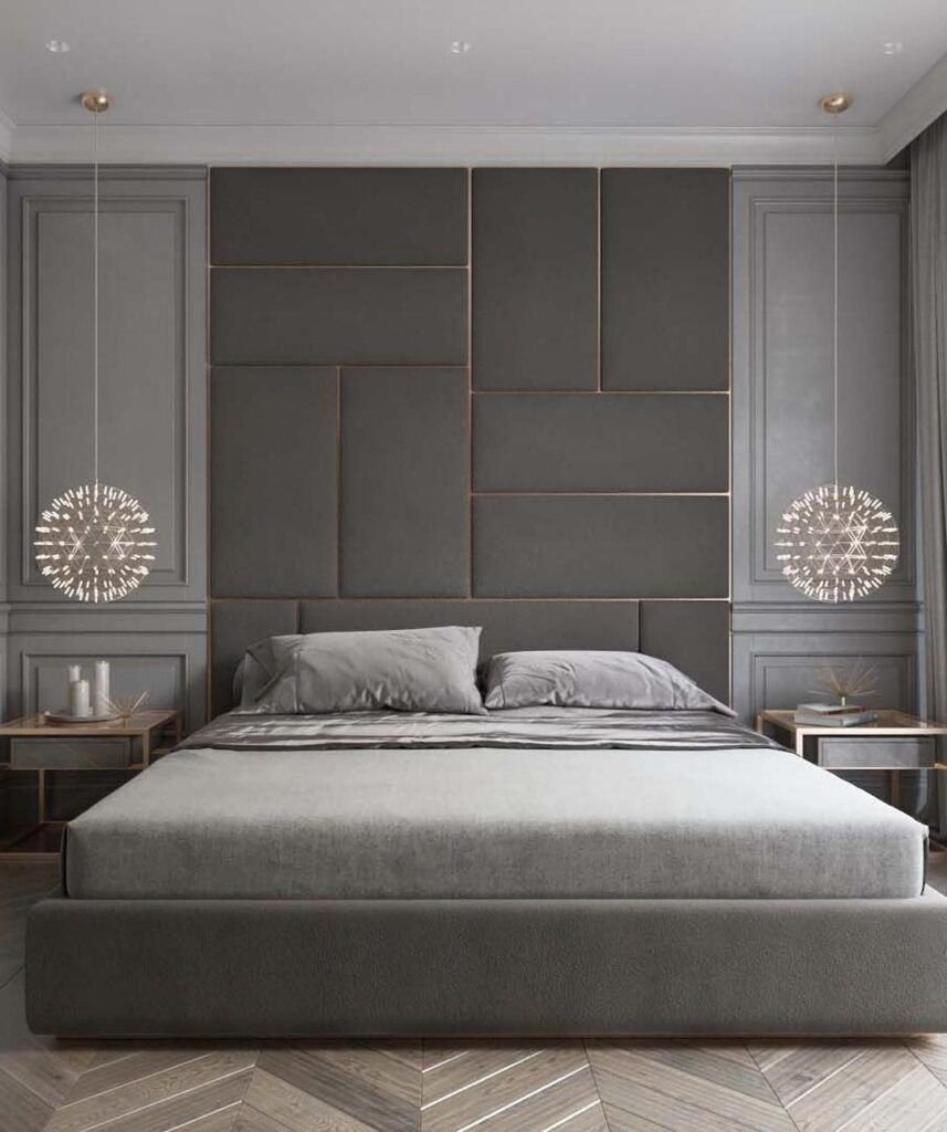 Мягкая стеновая панель для спальни