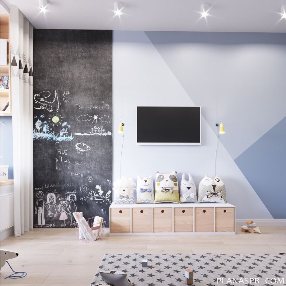 Стильная стена в детскую