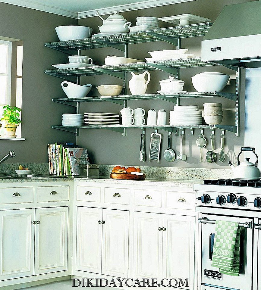 Кухня с открытыми полками