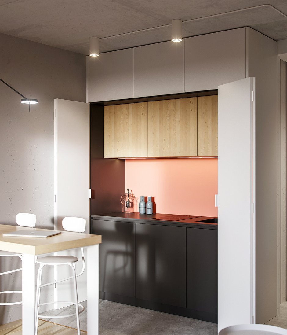 Мини кухня для студии