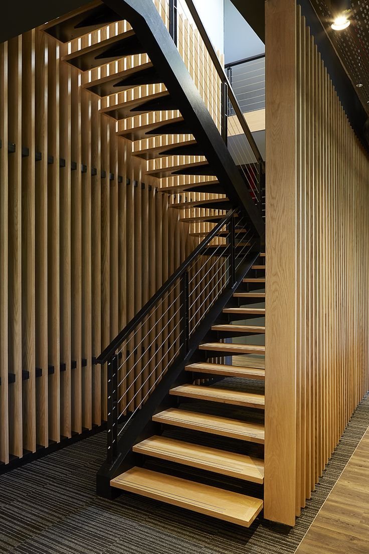 Современная деревянная лестница