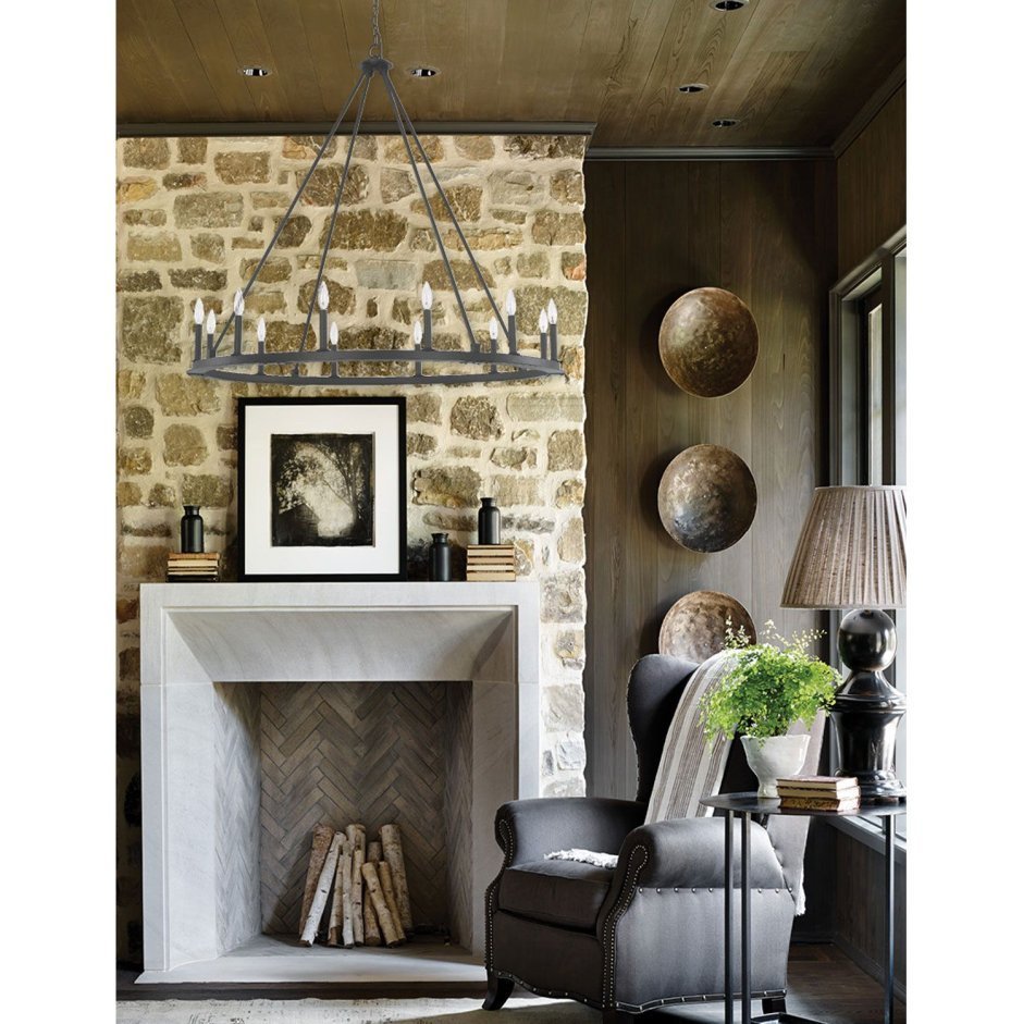 Интерьер камин камни молдинг