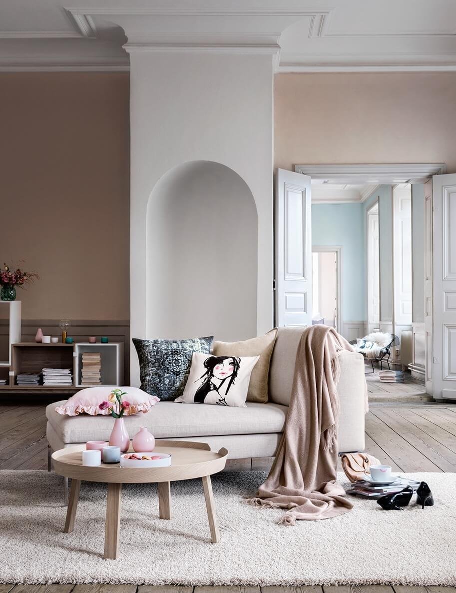 Бежевые стены в интерьере