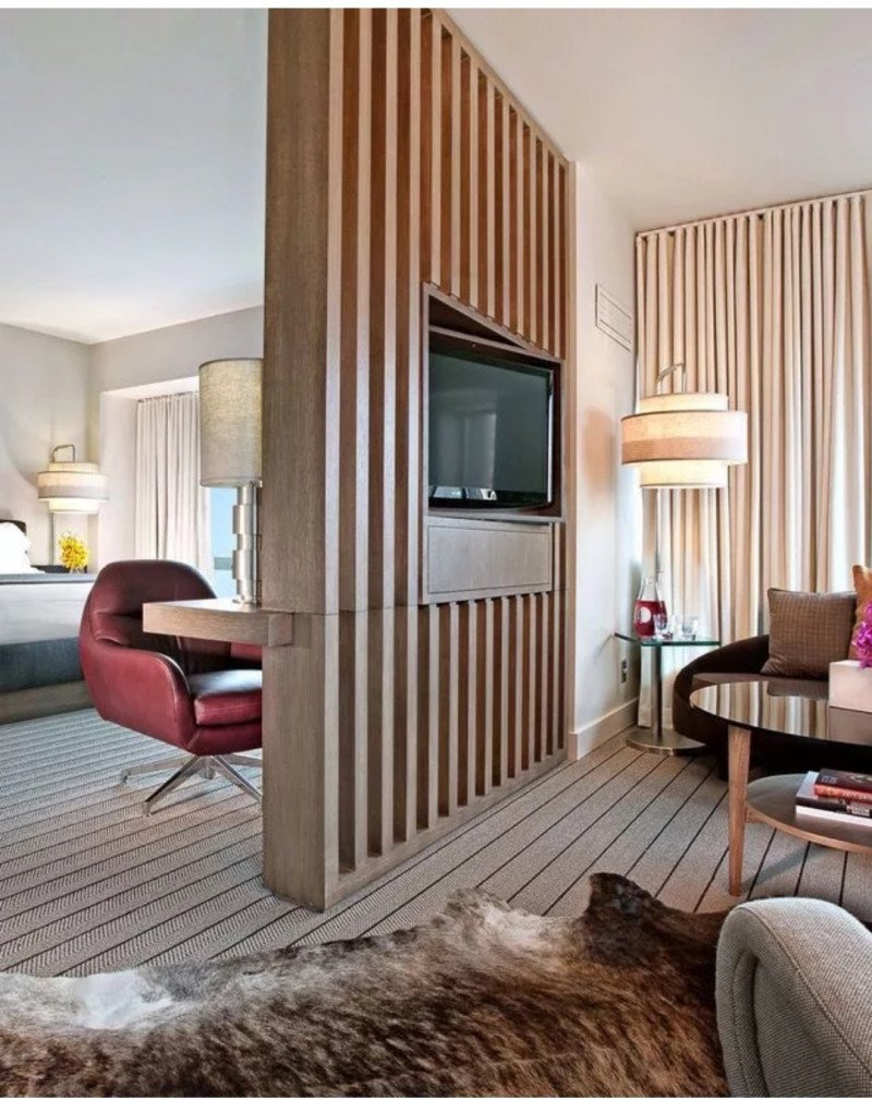 Перегородка с телевизором для зонирования