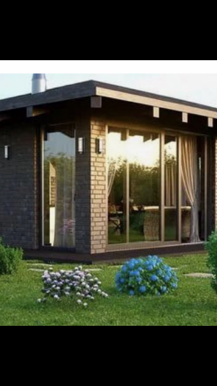 Беседка кирпичная застекленная