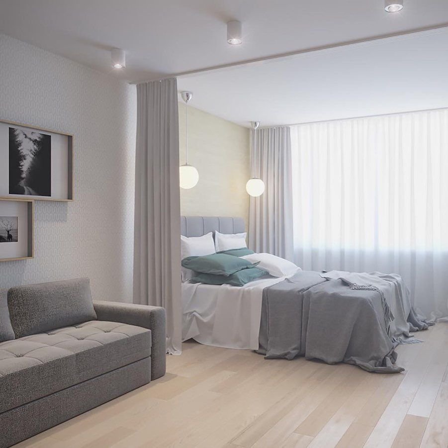 Зонирование шторами