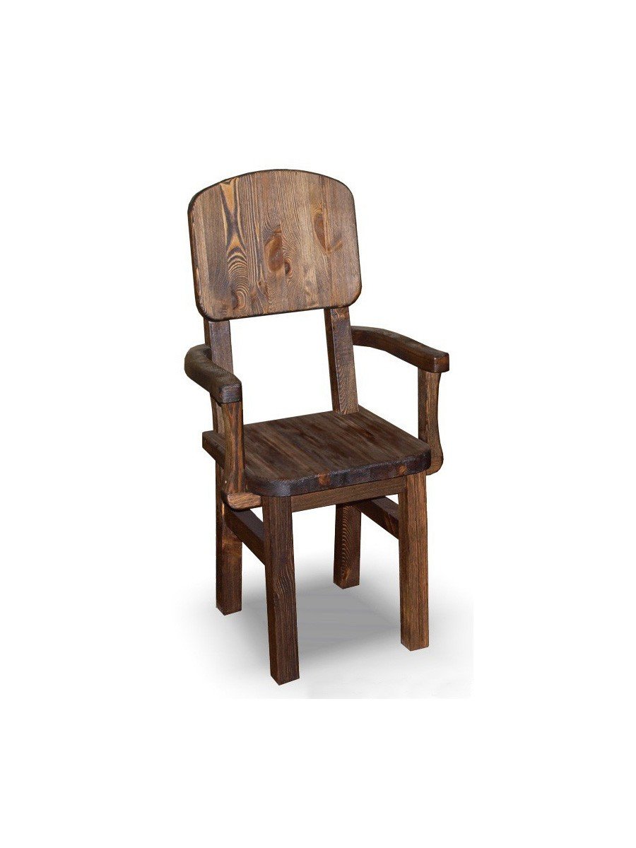 Стул из дерева с подлокотниками