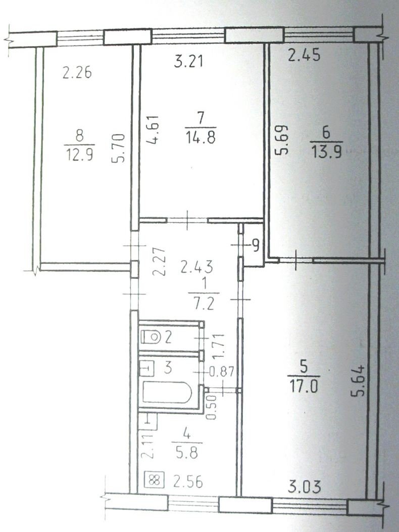 Планировка четырехкомнатной хрущевки в панельном доме