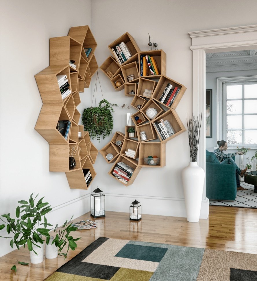 Необычные полки в интерьере