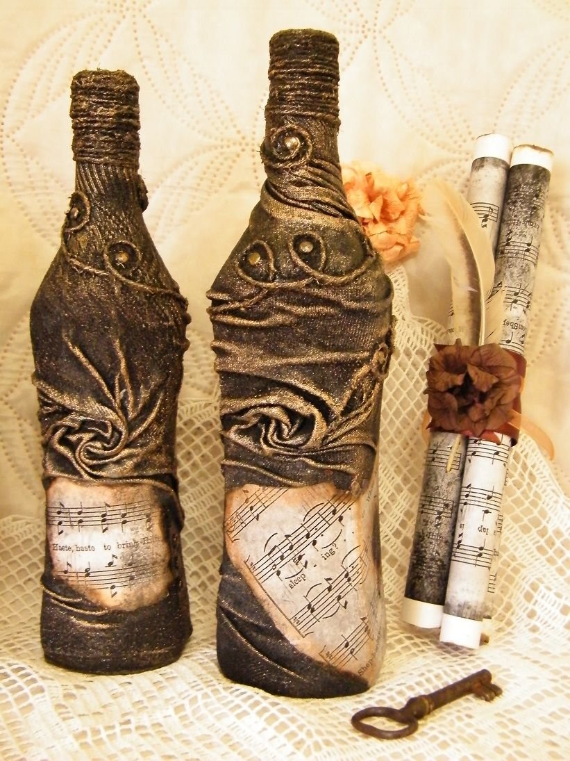 Необычный декор бутылок