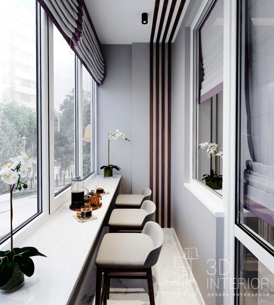 Современная отделка балкона