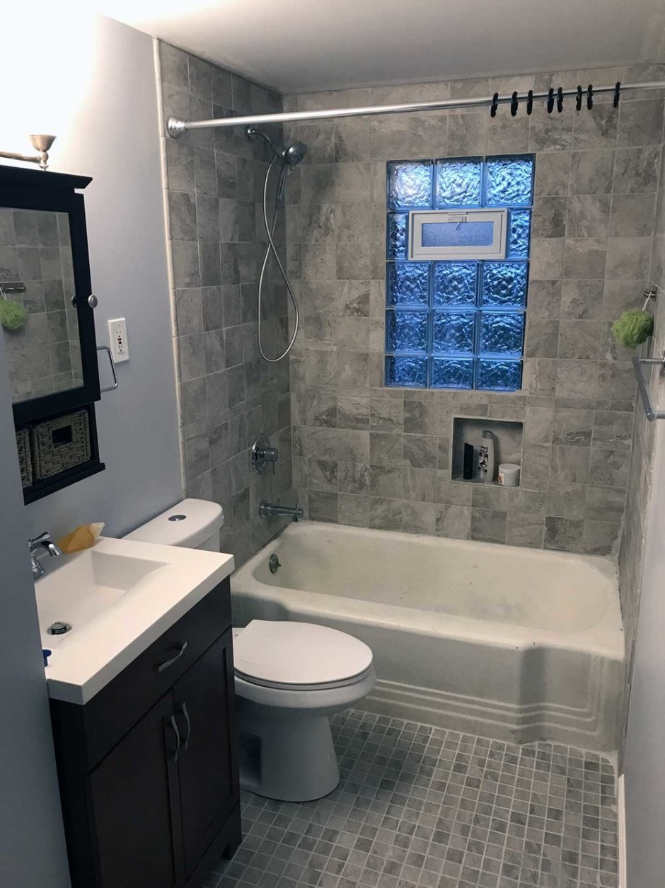 Отделка ванных комнат комбинированная