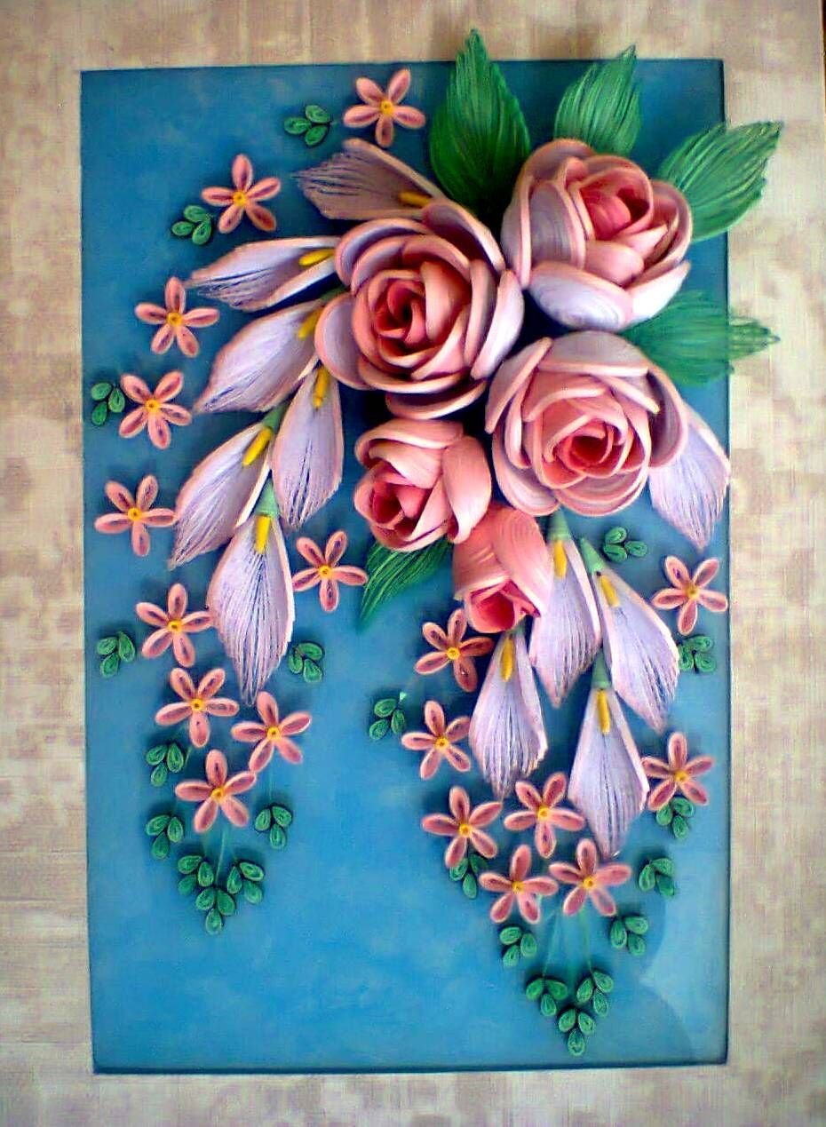 Панно из бумажных цветов