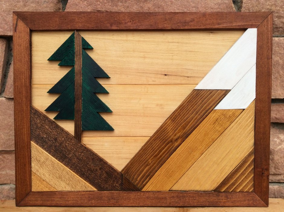 Абстрактное панно из дерева