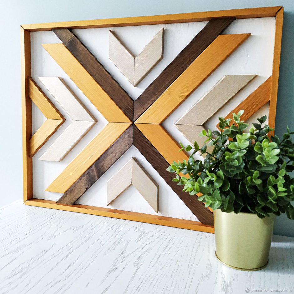 Панно из дерева горы