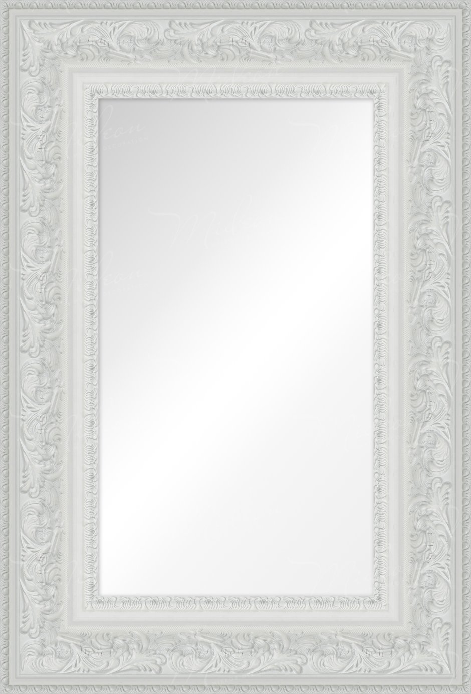 Зеркало мир в раме (белое, 390x990 мм)