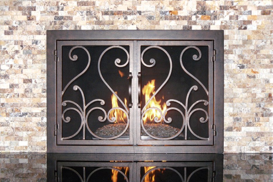 Печка со стеклянной дверцей