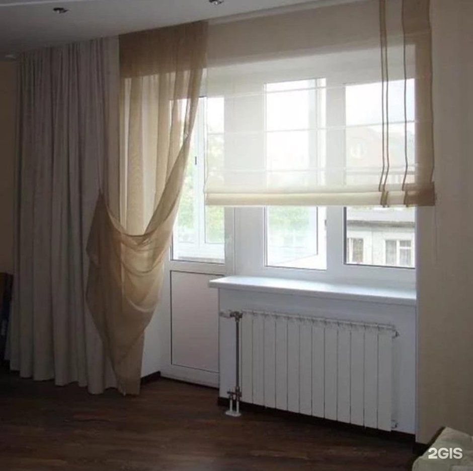 Римская штора и тюль на кухню