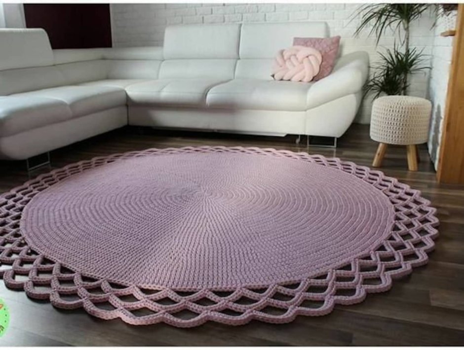 Круглый ковер макраме