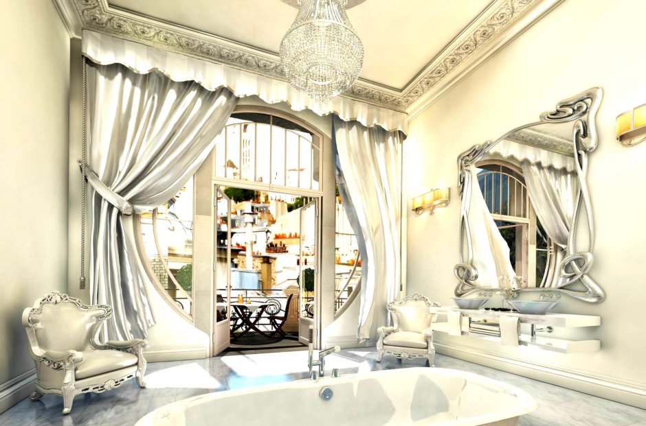 Бархатные шторы в ванную