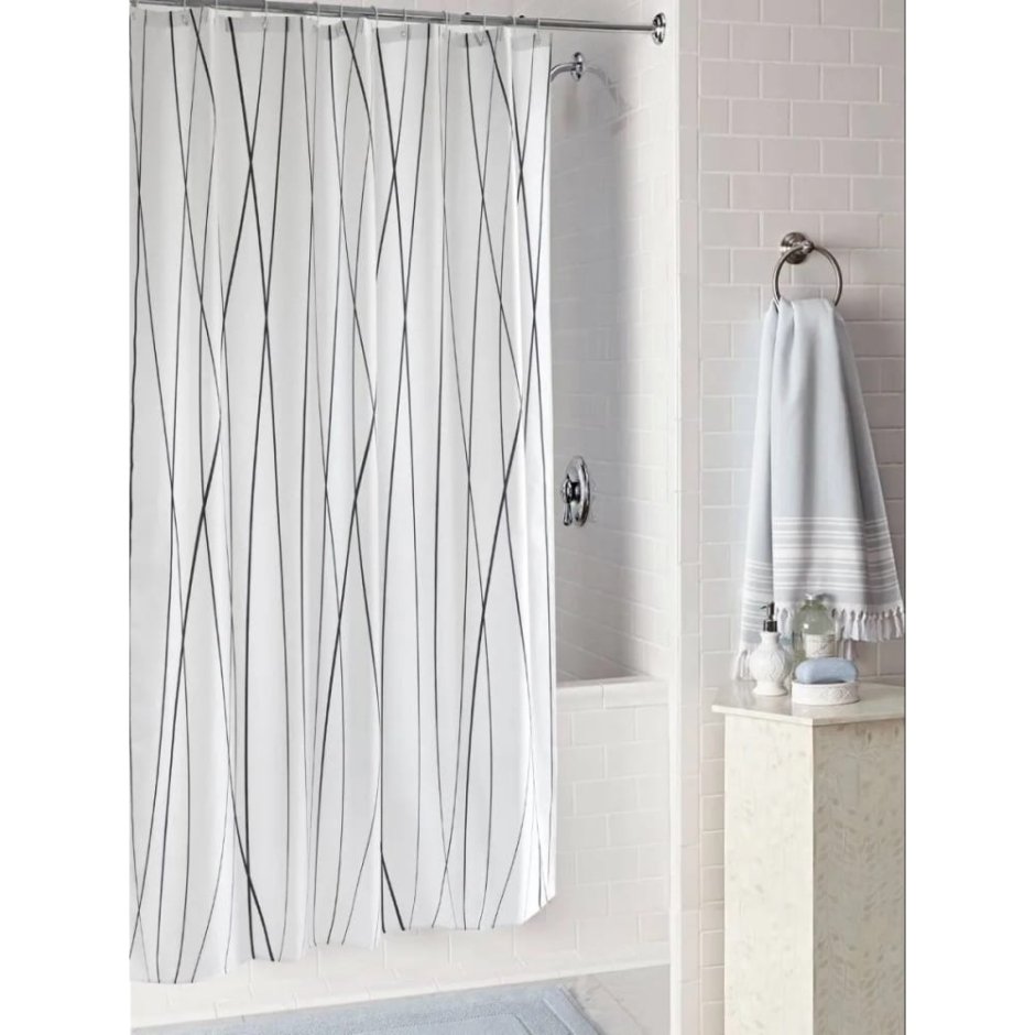 Штора для ванной Aima Design у37612 200x240, двойная, Жемчужная