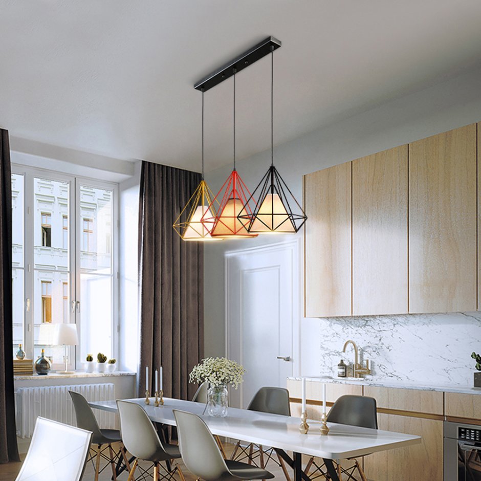 подвесные лампы для кухни в стиле лофт