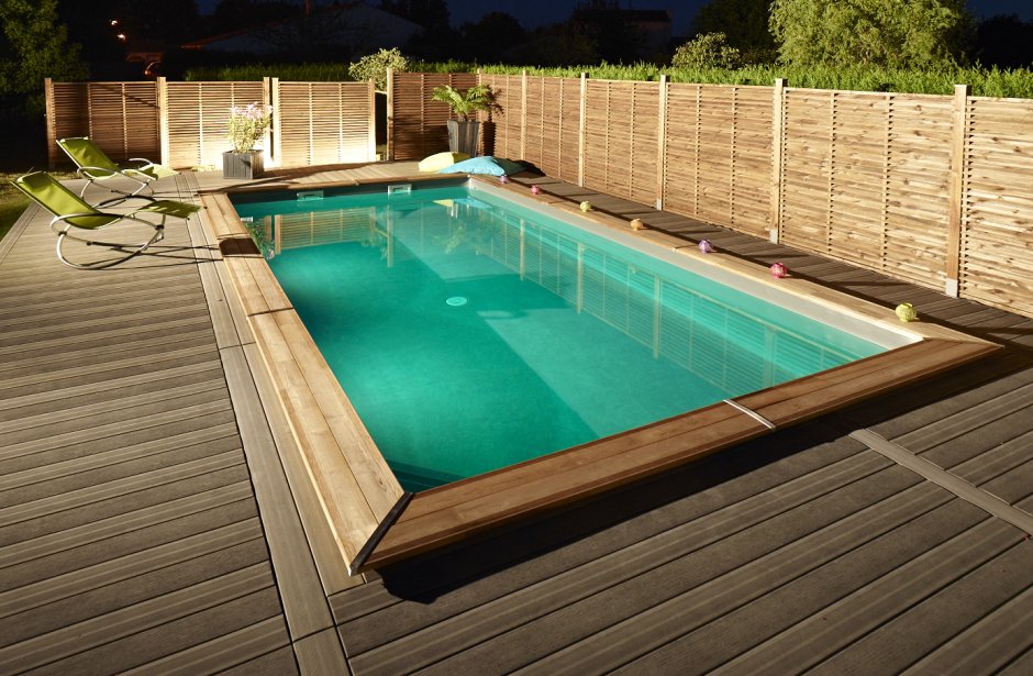 Каркасный бассейн с террасой