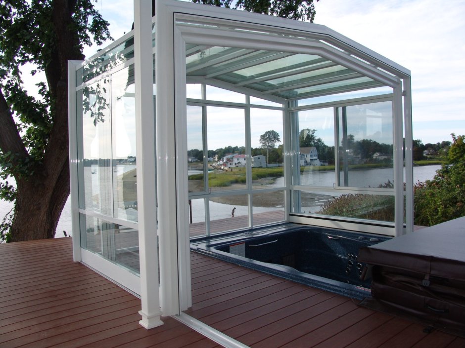 Павильон для бассейна из стеклопакетов