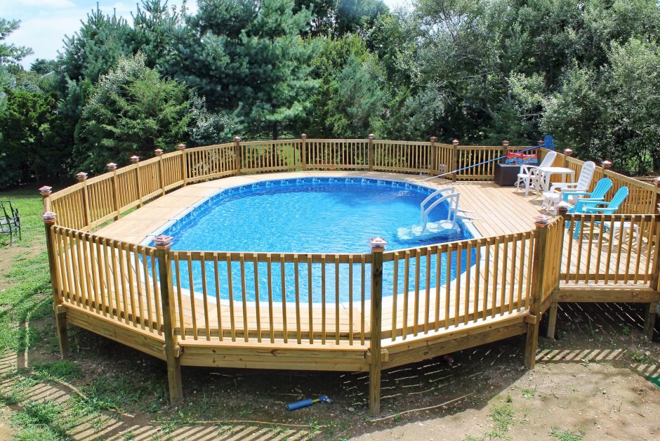 Обшивка каркасного бассейна