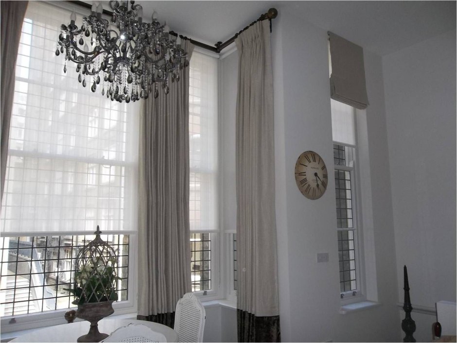 Шторы на окна с высокими потолками