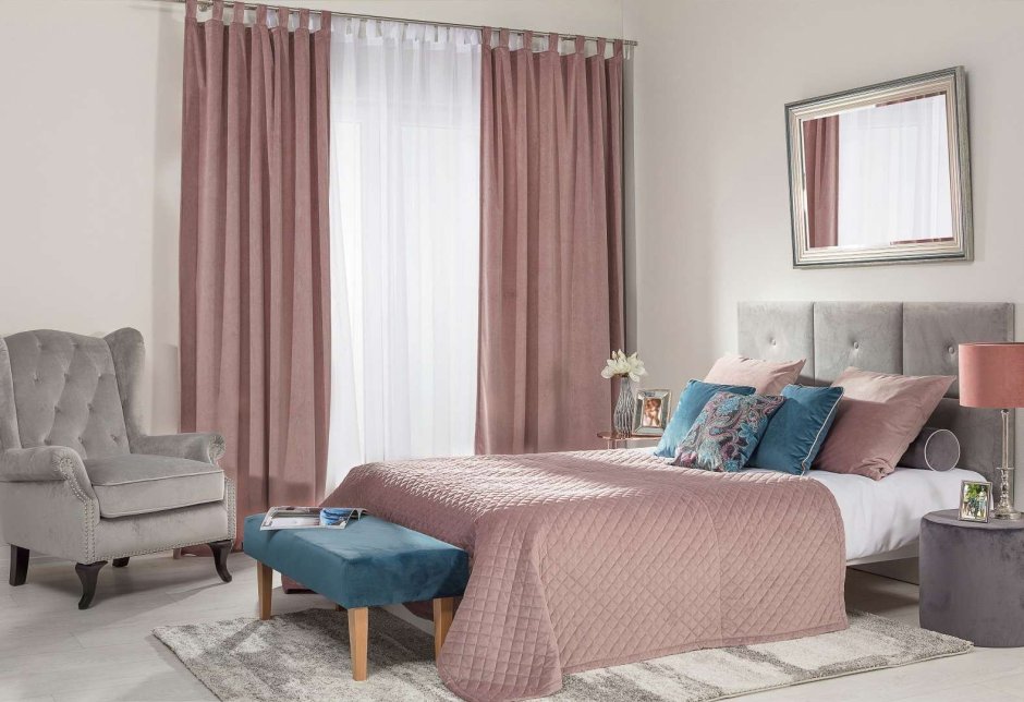 Шторы цвета пыльной розы