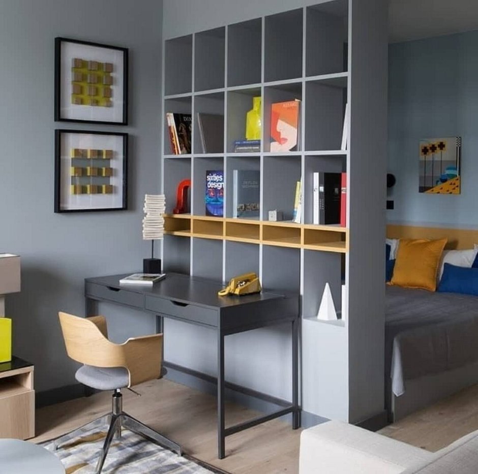 Стеллаж перегородка и рабочий стол