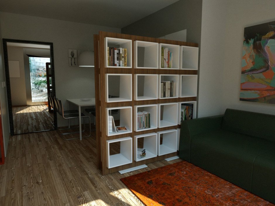 Полка перегородка для зонирования комнаты