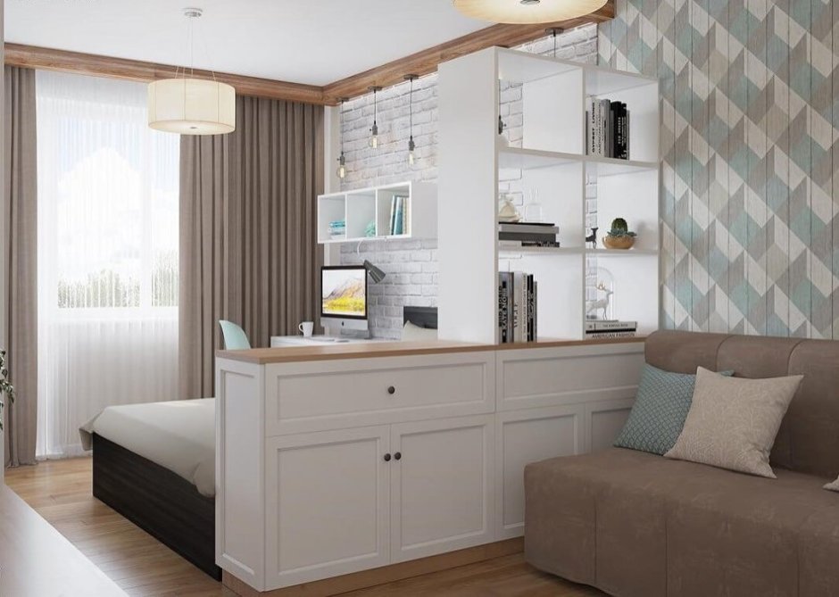 Шкаф-перегородка для зонирования комнаты