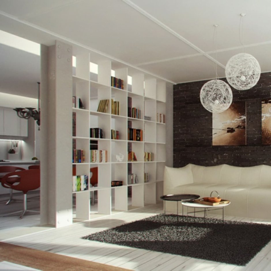 Стеллаж для зонирования комнаты