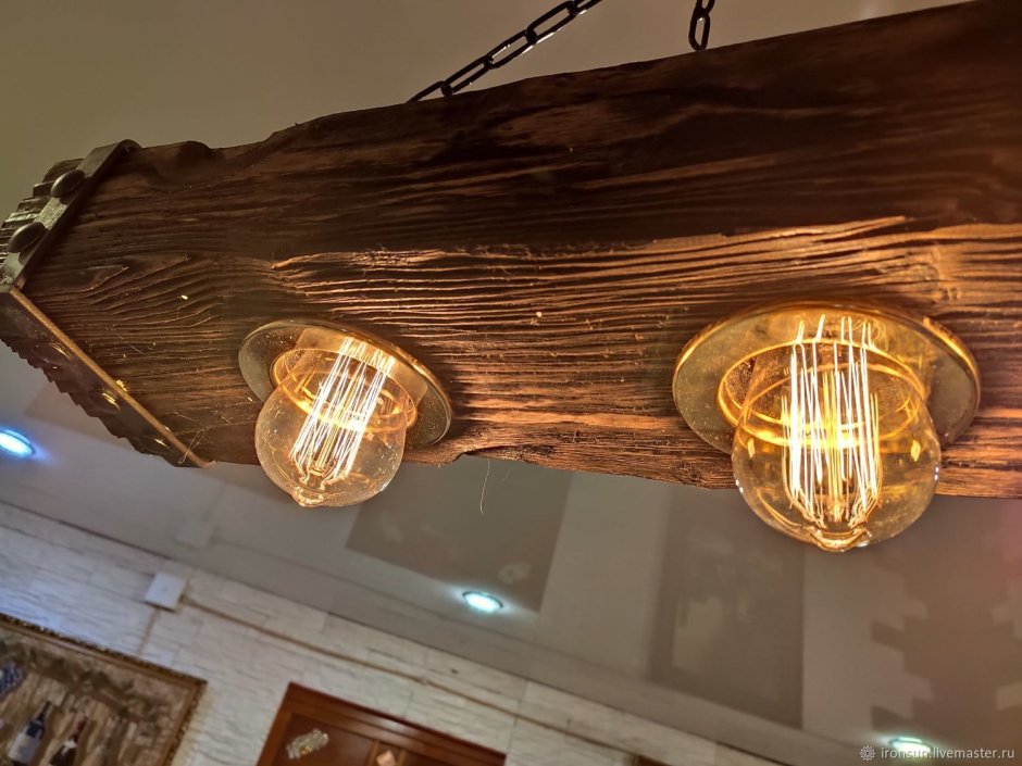 Светильник лофт из слэба