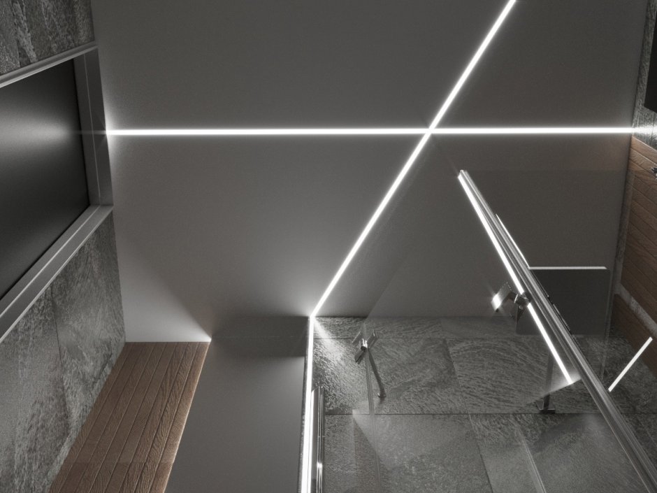 Световые линии на натяжном потолке